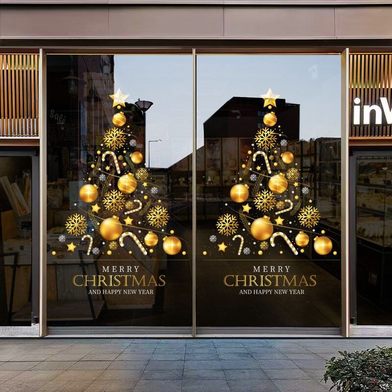 Christmas Decorative Stickers Glass Stickers Window New Year Door Stickers Shop Scene Layout Electrostatic Stickers Wall Stickers - Image 3